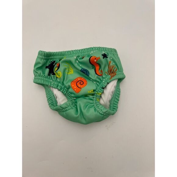 Aqua Leisure Reusable Swim Diaper Baby Medium Green 100% Polyester Outdoor - Picture 1 of 2